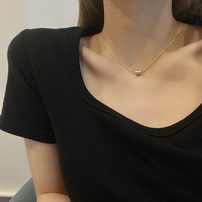 European and American Retro Elegant Ins Style Necklace Women's Personality Simple Trendy Clavicle Chain Internet Influencer Cold Style All-Match Pendant