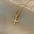 European and American Fashion Cool Internet Celebrity Titanium Steel Necklace Female Ins Style Cross Zircon Pendant Cold Style All-Match Clavicle Chain
