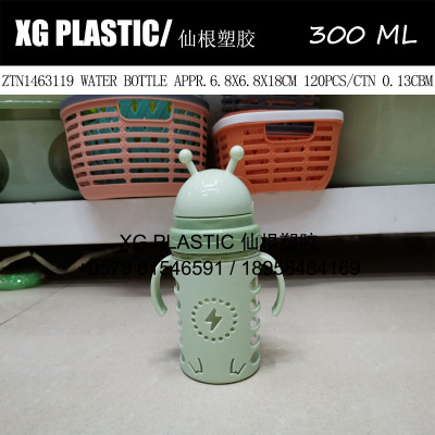 new arrival plastic water bottle with straw lovely cartoon baby drinking bottle cute water kettle for kids hot sales