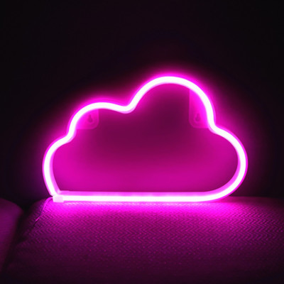 Ed Cloud Modeling Light Neon Creative Bedroom Decorative Light USB Battery Box Dual-Use Birthday Party Small Night Lamp