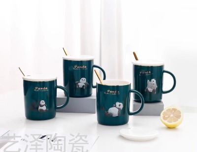 Panda Ceramic Cup Mug Water Cup Coffee Cup Nordic Style Simple Personality Cup Factory Direct Sales