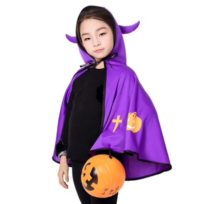 Halloween Cloak Cloak Children Adult Small Horn Devil Masquerade Shawl Props Horn Cloak Cloak
