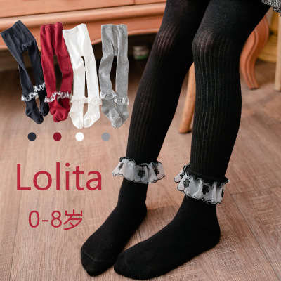 Spring 2022 Baby Girl Lace Pantyhose Baby Leggings Socks 0 to 8 Years Old Princess Cotton Socks
