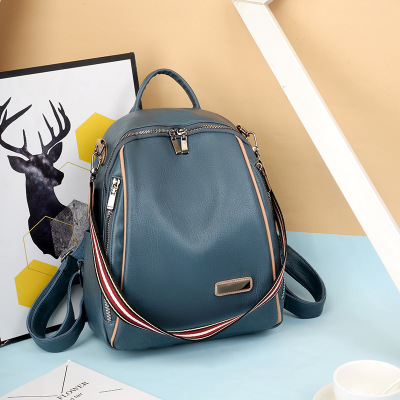 Foreign Trade Wholesale 2019 New Korean Style Pu Backpack Female Soft Leather Backpack Bag Fashion Travel Bag Fashion Brand One Piece Dropshipping