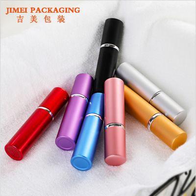 5ml Sub-Color Flat Head Electrochemical Aluminum Perfume Sprayer Glass Liner Portable Height Storage Bottle with Waistline