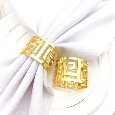 Hotel Western-Style Dining Table Word Metal Napkin Ring Napkin Ring Napkin Ring Towel Ring Wholesale