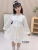 Korean Children's Clothing 2022 Spring New Children's Girls' Dress Lace Bow Long Sleeve Dress