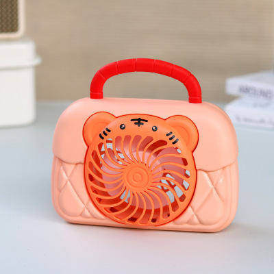 2022 New Handbag Rechargeable Small Fan Portable Mini USB Charging Fan with Lights Company Gift Logo