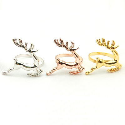 Hotel Tableware Christmas Deer Napkin Ring Napkin Ring Napkin Ring Alloy Napkin Ring Factory Wholesale