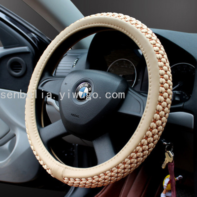 Car Steering Wheel Cover Steering Wheel Cover for Four Seasons Summer Non-Slip Sweat-Absorbent Car Universal Inner Ring Black