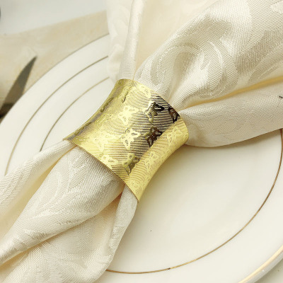 Butterfly Design Towel Buckle Golden Napkin Ring Hotel Table Seting Decoration