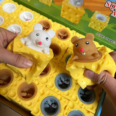 Creative Soft Decompression Cute Cheese Cheese Mouse Cup Squeezing Toy Trick Toys Decompression Vent Ball Toy