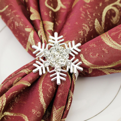 Snowflake Design Premium Napkin Rings Hotel Towel Buckle for Wedding Party Dinner Table Decor 