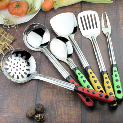 Stainless Steel Kitchenware Non-Magnetic 201 Spatula Spatula Porridge Spoon Colander Meal Spoon Cooking Tools Mirror Light