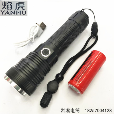 2022 New Flashlight P90 White Laser Bulb Super Bright Flashlight USB Rechargeable Zoom Power Torch