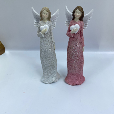 White Pink Resin Angel Ornament Decoration Resin Decorations Crafts Household Supplies