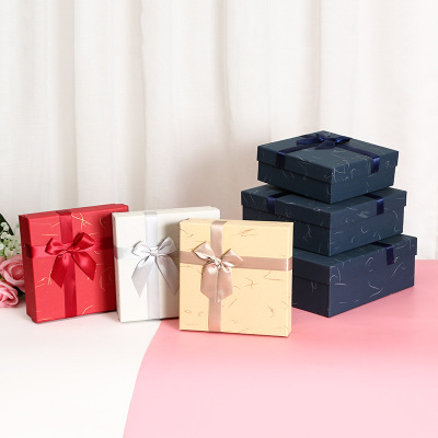 Bow Gift Box Creative Tiandigai Gift Box Perfume Cosmetics Lipstick Packaging Box Wholesale