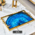 Nordic Light Luxury Electroplated Metal Glass Storage Tray Blue Agate Stone Pattern Tray Sample Coffee Table Storage Tray