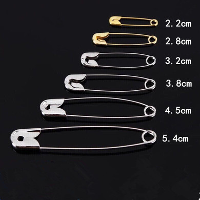 Metal Safety Pin Gold Silver Black White Boxed Pin String Pin No. 000