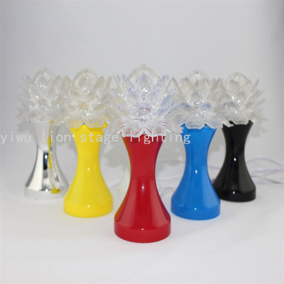 Factory Direct Sales Led Vase Crystal Magic Ball Light Colorful Automatic Rotating Lotus Lamp Stage Flash Light