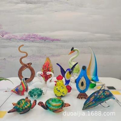 Unique Creative Colored Glass Animal Home Table Decorations Decoration for Friends Girlfriends Birthday Gift