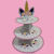 New Gold Powder Unicorn Paper Cake Rack Three-Layer Cake Stand Various Patterns and Styles Customization