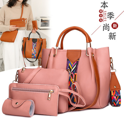 Bag 2021 New Fashion Match Sets Women's Bag Portable Shoulder Messenger Bag One Piece Dropshipping Three-Piece Set