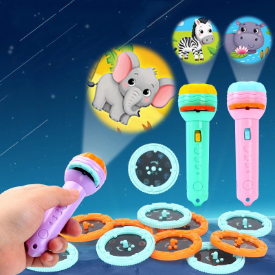Tiktok Red Children Fun Projection Flashlight Toy Baby Early Education Card Story Wholesale of Small Articles