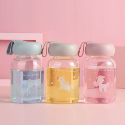 Creative Cute Unicorn Glass Cup Tumbler Cartoon Clear Glass Cup Men and Women Fashion Frosted Wholesale
