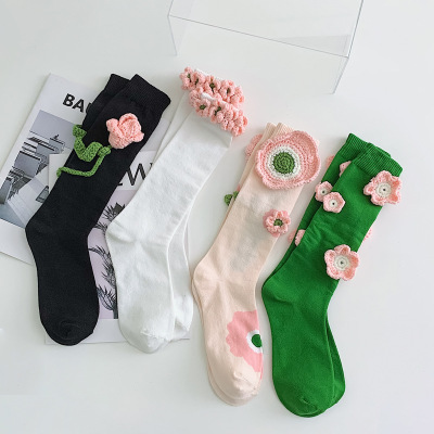 SocksINS Trendy Niche Three-Dimensional Flower Socks 2022 New Internet Hot Design Sense Long Socks Japanese JK Tube Socks