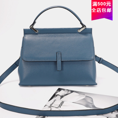 2022 Spring and Summer New Women's Bag Shoulder Bag European and American Style Women's Messenger Bag First Layer Cowhide Handbag One Piece Dropshipping