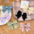 New Cute Women's Pink Large Side Clip Handmade Bow Tassel Hairpin