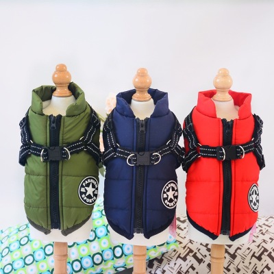 New Amazon Cross-Border Dog Clothes Chest and Back Integrated Cotton Vest Pet Coat Winter Clothing Thickened Two-Leg Cotton-Padded Clothes