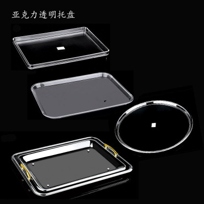 Xingfei Acrylic Plate Plastic Transparent Crystal Drop-Resistant Bread Plate Rectangular Plate Restaurant Plate Factory Direct Sales