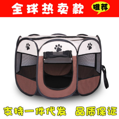 Manufacturer Octagonal Pet Inclosure Folding Fence Oxford Cloth Waterproof Cat Delivery Room Scratch-Resistant Kennel Tent Pet Supplies