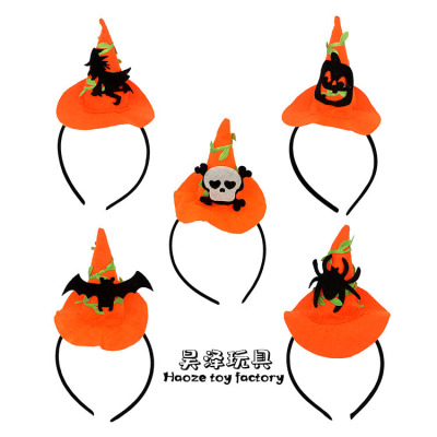 Halloween Adult and Children Head Buckle a Tall Hat Headband Non-Woven Headdress Ghost Festival Party Masquerade Dress up Props