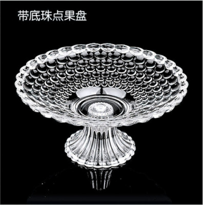 Drop-Resistant Plate Acrylic Pc with Base Fruit Plate KTV Supplies Fruit Basin High-Leg Transparent Candy Plate