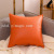 Leathaire Throw Pillow Air Leather Sofa Cushion Orange Disposable hold pillow