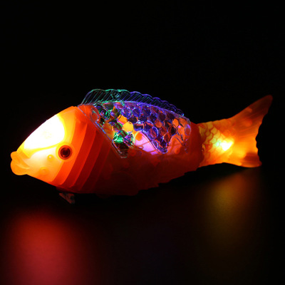 Stall Hot Sale Luminous Music Simulated Fish Stall Children's Electric Fish Light Traction Swing Fish Spot Delivery in Seconds