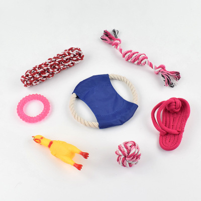 Factory Direct Sales Pet Toy Combination Set Amazon Pet Hemp Rope Toy Set Dog Toy Wholesale