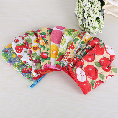 New High Temperature Resistant Baking Microwave Oven Gloves Kitchen Thickened Polyester Gloves Wholesale