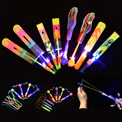 Rocket Volume Express Flash Flying Sword Catapult Rocket Sky Dancers Bamboo Dragonfly Stall Night Market Small Toy