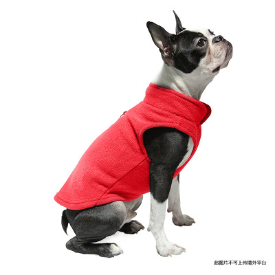 European and American Amazon Pet Clothes Dog Clothes Thickened Solid Color Polar Fleece Pet Dog Supplies Factory in Stock