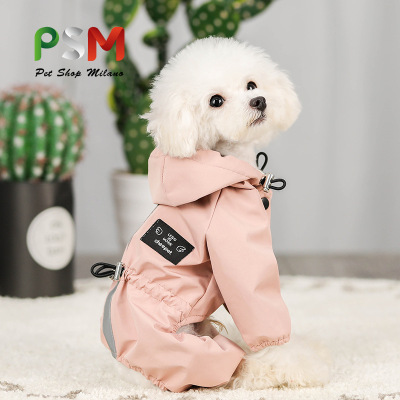 PSM Pet Dog Clothing Rain-Proof Breathable Reflective Clothing Dog Four-Legged Raincoat Dogs and Cats Supplies in Stock Wholesale