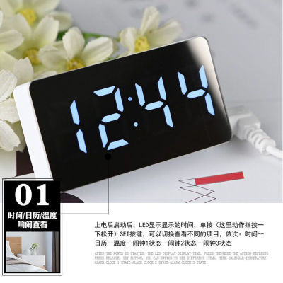 Mini and Simple Electronic Clock Convenient Clock Car Clock with Temperature LED Alarm Clock Mirror Clock