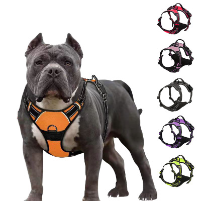 Cross-Border Amazon Pet Hand Holding Rope Dog Breast Strap Explosion-Proof Vest Reflective Breathable Pet Factory Direct Sales