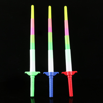 New Creative Glow Telescopic Rod LED Light Stick Luminous Sword Children's Flash Toy Night Market Stall Gift
