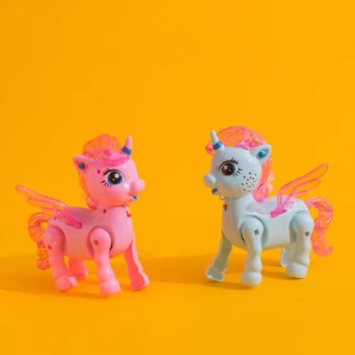 Pull Line Small Horse Leash Projection Pig Luminous Music Walking Cute Stall TikTok Children's Toy Factory Wholesale