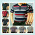 Summer Middle-Aged and Elderly Men's Striped Lapel Short-Sleeved T-shirt Stall Supply Hot Sale Running Rivers and Lakes Stall Fair Cross-Border