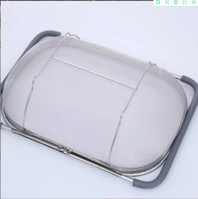  Stainless Steel Telescopic Basket Foldable Square Fruit Basket Vegetable Washing Telescopic Basket Kitchen Gadget